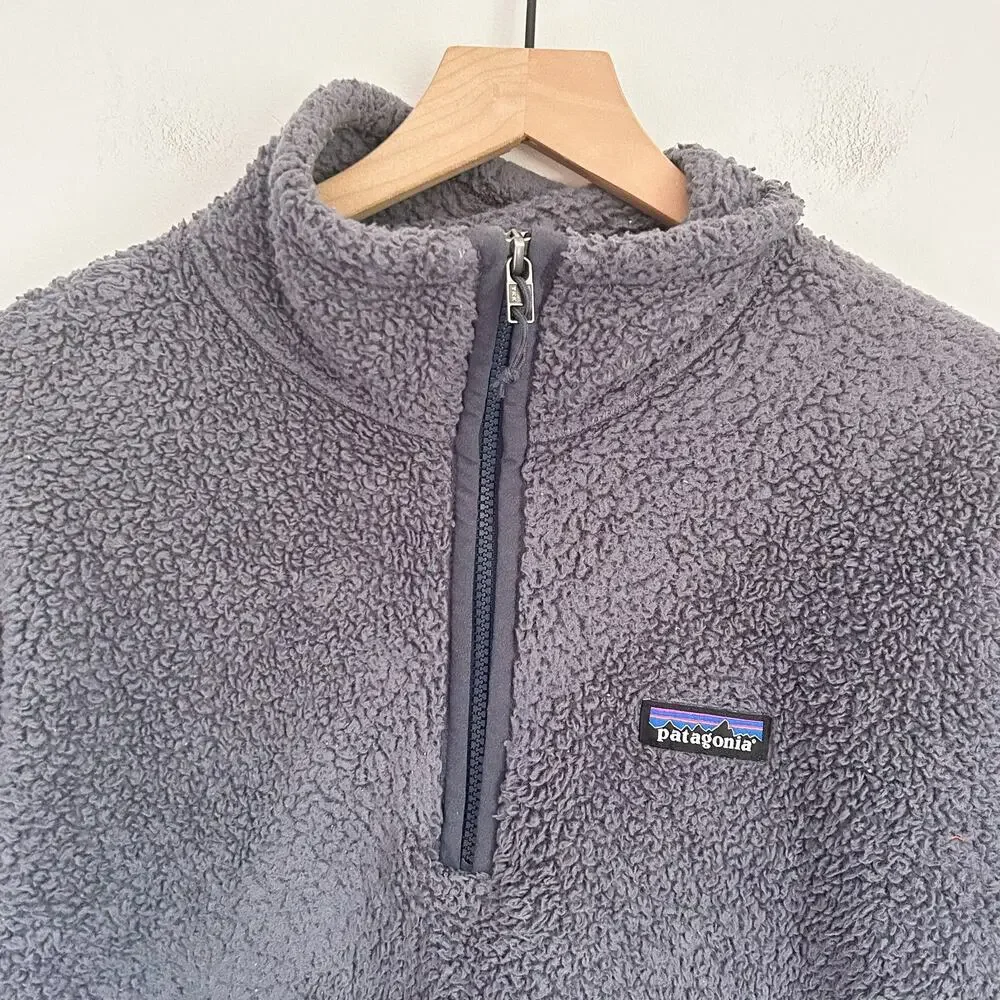 Patagonia Sherpa Quarter Zip Pullover Sweatshirt Size M Gray - Picture 2 of 6